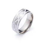 Glowing Rings // Weave // Chrome // White (Size 5)