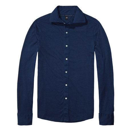 Clayton Button Up Shirt // Indigo Blue (S)