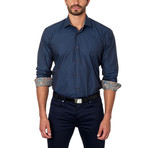 Micro-Check Dress Shirt // Navy (US: S/15R)