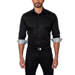 Classic Dress Shirt + Contrast Placket // Black (US: S/15R)