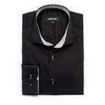 Classic Dress Shirt + Contrast Placket // Black (US: S/15R)