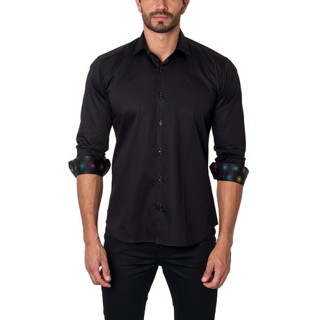 Jared Lang // Classic Dress Shirt + Solar Placket // Black (US: S/15R)