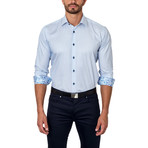 Stitched Lines Dress Shirt // White + Blue (US: S/15R)