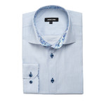 Stitched Lines Dress Shirt // White + Blue (US: S/15R)