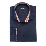 Jared Lang // Shadow Stripe Dress Shirt // Navy (US: M/15.5R)