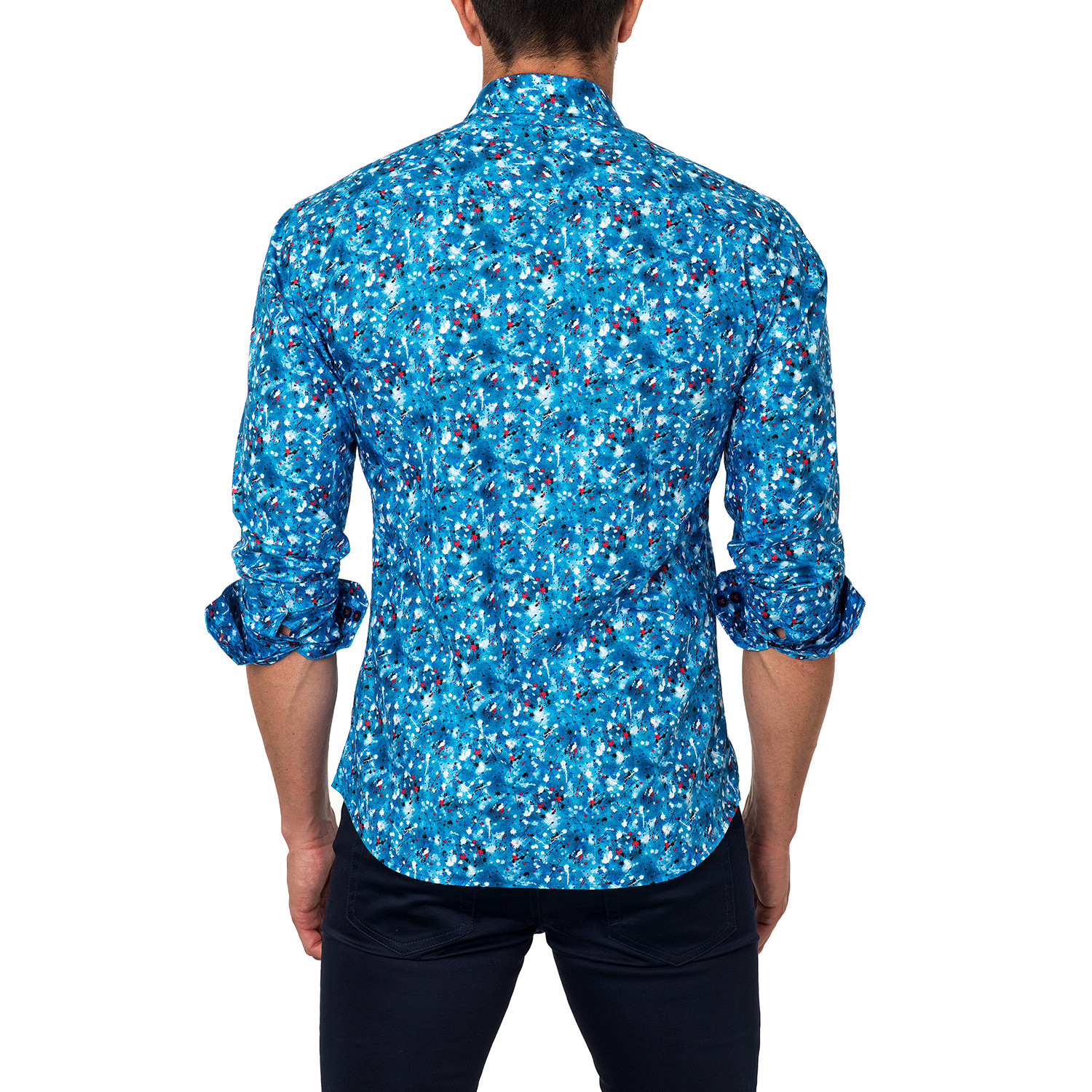 Paint Splatter Dress Shirt // Blue (US: S/15R) - Jared Lang - Touch of ...