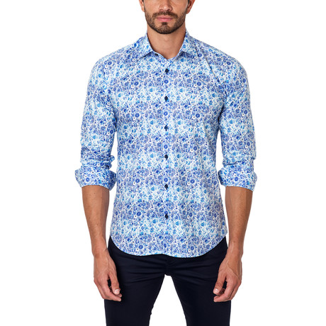 Floral Flair Dress Shirt // Blue (US: S/15R)