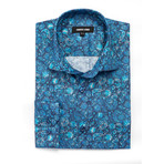 Jared Lang // Floral Flair Dress Shirt // Teal (US: 2XL/17.5R)