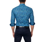 Jared Lang // Floral Flair Dress Shirt // Teal (US: 2XL/17.5R)