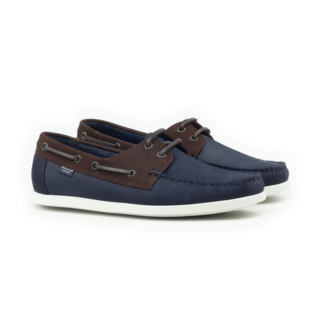 Nubuck Boat Shoe // Brown + Navy (US: 6)