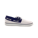 Boat Shoe // White + Navy (US: 6)