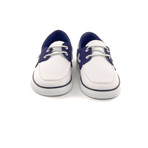 Boat Shoe // White + Navy (US: 6)