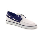 Boat Shoe // White + Navy (US: 6)