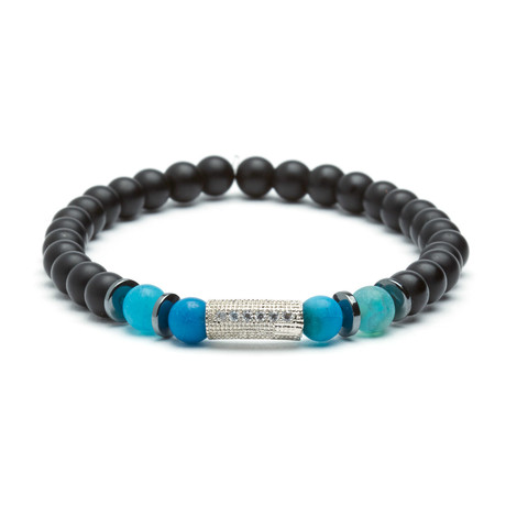 Matte Onyx Orient Bracelet // Black + Blue