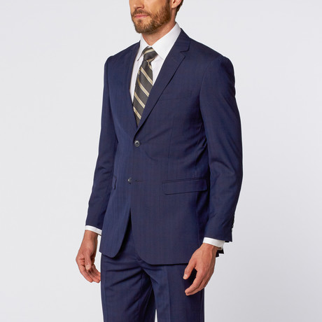 Slim-Fit Suit // Blue Patterned (US: 36S)