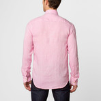 Floral Linen Button-Up // Light Pink (XL)