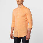 Floral Linen Button-Up // Orange (S)