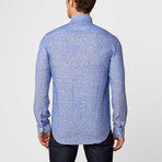 Ethan Williams // Floral Linen Button-Up // Indigo (L)