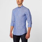 Ethan Williams // Floral Linen Button-Up // Indigo (L)