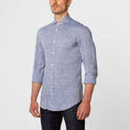 Floral Linen Button-Up // Blue (S)