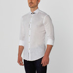 Ethan Williams // Linen Button-Up // White Paisley (M)