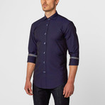 Classic Button-Up // Navy Jacquard (S)
