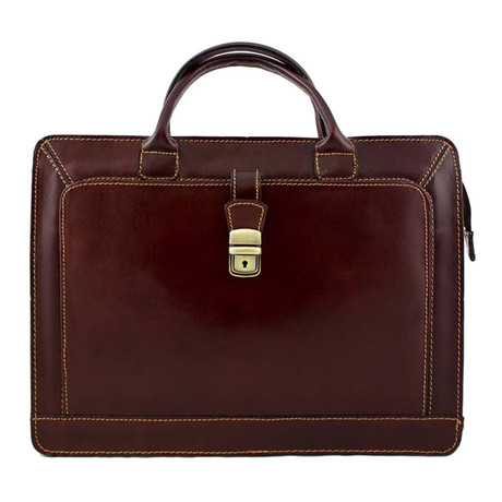 Lock Briefcase // Brown