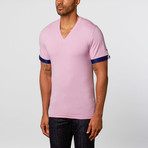 Maceoo // Short-Sleeve V-Neck // Pink (S)