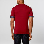 Maceoo // Short-Sleeve V-Neck // Burgundy (L)