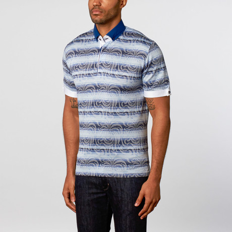 Short-Sleeve Tribal Polo // Blue (S)