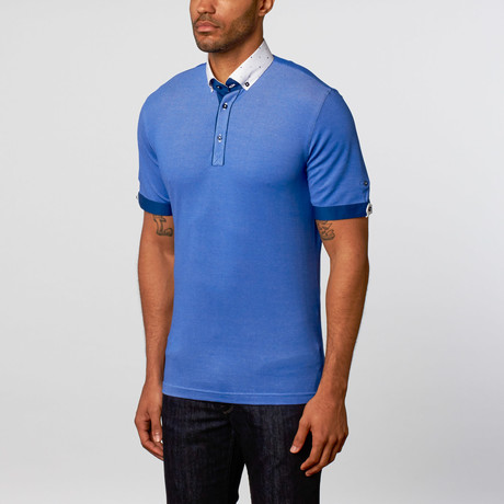 Maceoo // Short-Sleeve Polo // Blue (L)