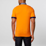 Maceoo // Short-Sleeve Polo // Orange + Blue (XL)