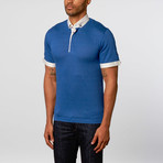 Maceoo // Short-Sleeve Dot Polo // Blue (L)