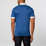 Maceoo // Short-Sleeve Dot Polo // Blue (L)