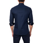 Jared Lang // Shadow Stripe Dress Shirt // Navy (US: M/15.5R)