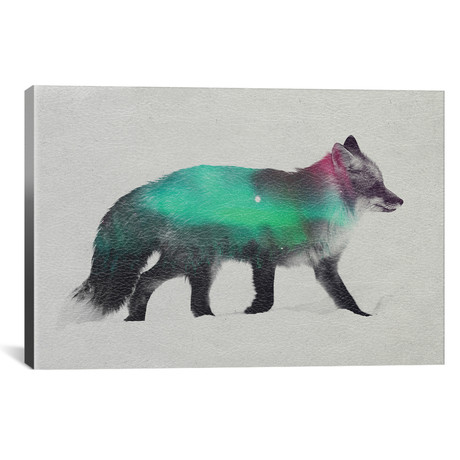 Fox // Aurora Borealis Series (18"W x 12"H x 0.75"D)