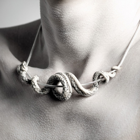 White Serpent Necklace