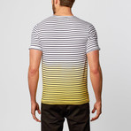 Dip-Dye Tee // Yellow + Navy Stripe (M)