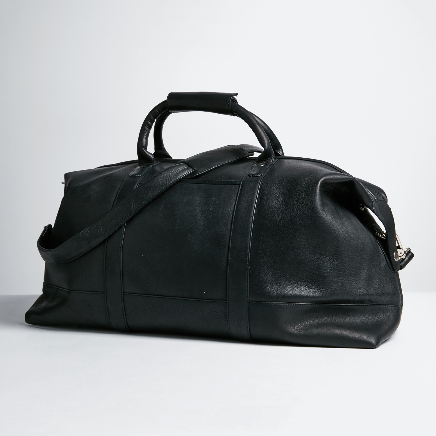Weekender Duffel Bag // Colombian Leather (Black) - Royce Leather ...