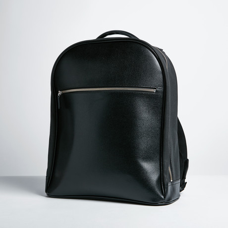 Italian Saffiano 15" Laptop Backpack // Black