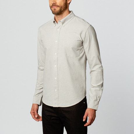 Civilian Long-Sleeve Button-Down Shirt // Titanium (S)