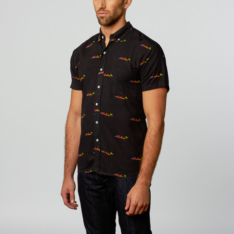 Aloha Button-Down Shirt // Black (S)