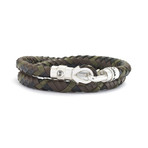 Maria Double Leather Bracelet // Olive