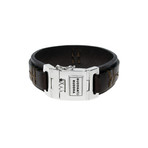 Den Stitched Leather Bracelet // Brown (Length: 7.5")