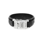 Den Stitched Leather Bracelet // Black