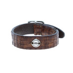 Allard Structured Leather Bracelet // Brown