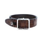 Allard Structured Leather Bracelet // Brown