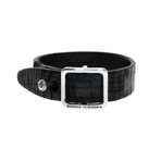 Allard Structured Leather Bracelet // Black (Length: 7.5")