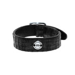 Allard Structured Leather Bracelet // Black (Length: 7.5")