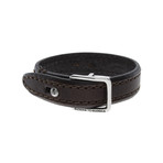 Allard Stitched Leather Bracelet // Brown (Length: 7.5")